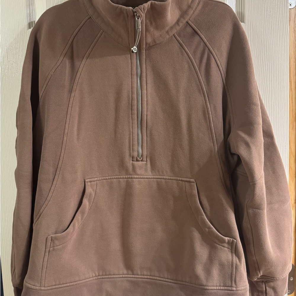 Lemon Scuba Oversized Funnel-Neck Half Zip Long